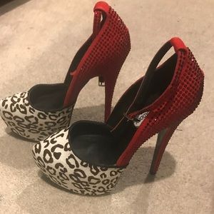 Steve Madden Red and Cheetah Heels